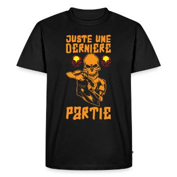 Humour Gamer Dernière Partie - T-shirt Premium bio Homme - noir - Devant - Nico (187cm)
