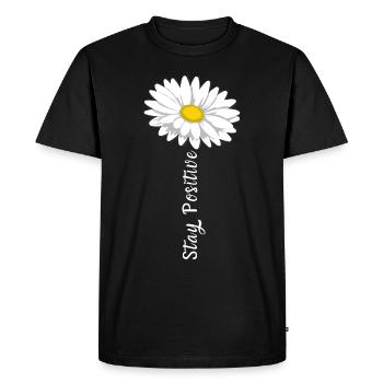 Rester positif Courage Confiance en soi Marguerite Vie - T-shirt Premium bio Homme - noir - Devant - Nico (187cm)