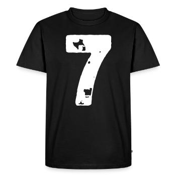 7 Maillot numéro - T-shirt Premium bio Homme - noir - Devant - Nico (187cm)