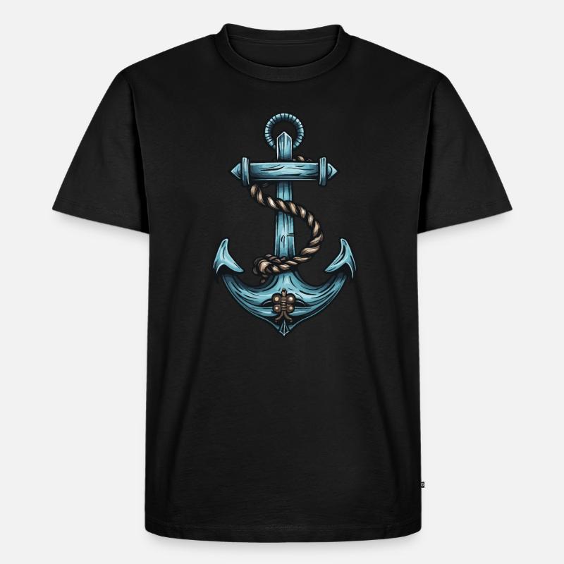 Anker Hafen - Männer Premium Bio T-Shirt - Schwarz