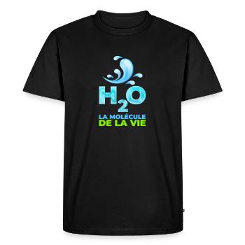 l'eau, la Molecule de la vie - T-shirt Premium bio Homme - noir - Devant - Nico (187cm)
