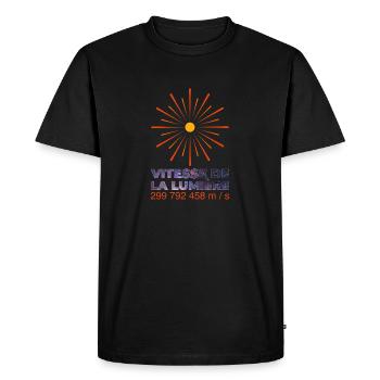 Vitesse de la lumière - T-shirt Premium bio Homme - noir - Devant - Nico (187cm)