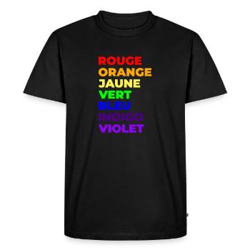 Couleurs de l'arc en ciel - T-shirt Premium bio Homme - noir - Devant - Nico (187cm)