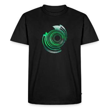 Spiral Escape vert Fractal Art Mandelbrot - T-shirt Premium bio Homme - noir - Devant - Nico (187cm)