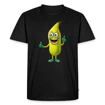 Kawaii Banana Man: Amusement des fruits sucrés - T-shirt Premium bio Homme - noir - Devant - Nico (187cm)