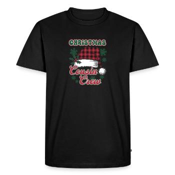 Équipage des cousins de Noël - T-shirt Premium bio Homme - noir - Devant - Nico (187cm)
