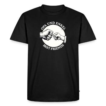Grand-père Petit-fils Anniversaire Grand-père Naissance 2 - T-shirt Premium bio Homme - noir - Devant - Nico (187cm)