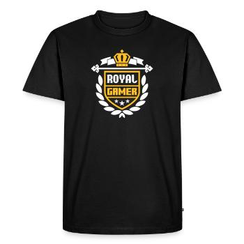 Royal Gamer (blason) - T-shirt Premium bio Homme - noir - Devant - Nico (187cm)