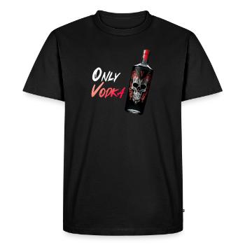 Seul crâne d’amateur d’alcool à la vodka - T-shirt Premium bio Homme - noir - Devant - Nico (187cm)