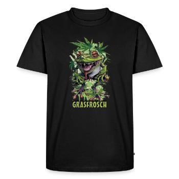 Grenouille d’herbe THC Joint Bong Smoking Pot Meilleure vente Stoner - T-shirt Premium bio Homme - noir - Devant - Nico (187cm)