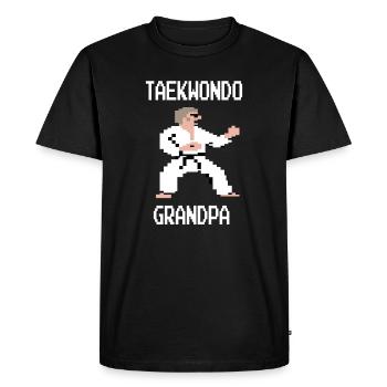 Taekwondo Grandpa T Shirt Tae Kwon Do Opa TKD Opi - Men's Premium Organic T-Shirt - black - Front - Nico (187cm)