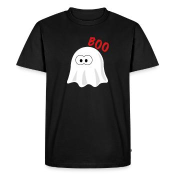 Boo Ghost | Ghost, Halloween, Halloween Party - Men's Premium Organic T-Shirt - black - Front - Nico (187cm)