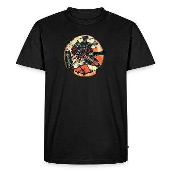Cool drawing of a samurai - Men's Premium Organic T-Shirt - black - Front - Nico (187cm)