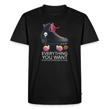 Everything you want - darker - Men's Premium Organic T-Shirt - black - Front - Nico (187cm)