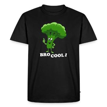 Bro Cool I - Broccoli, Vegetables, Vegetarian, Vegan - Men's Premium Organic T-Shirt - black - Front - Nico (187cm)