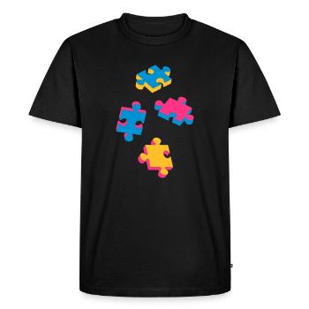 four puzzle pieces - Men's Premium Organic T-Shirt - black - Front - Nico (187cm)