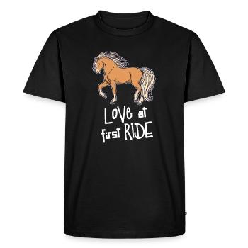 Icelandic Horses Statement Icelandic Horse Love - Men's Premium Organic T-Shirt - black - Front - Nico (187cm)