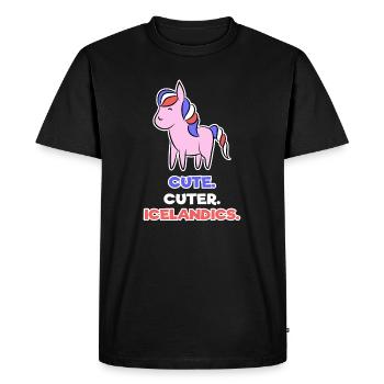 Poney Haflinger Déclaration Chevaux islandais Poneys islandais - T-shirt Premium bio Homme - noir - Devant - Nico (187cm)