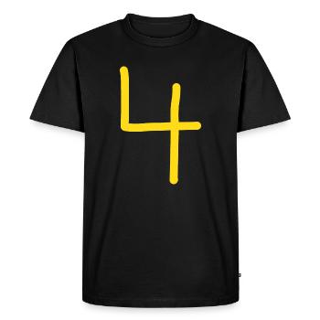 4 Numéro quatre numéro anniversaire - T-shirt Premium bio Homme - noir - Devant - Nico (187cm)