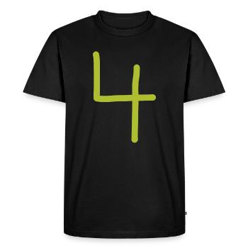 4 Numéro quatre numéro anniversaire vert - T-shirt Premium bio Homme - noir - Devant - Nico (187cm)