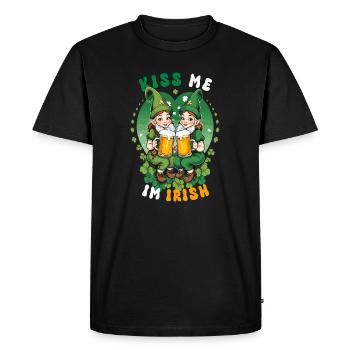 Embrasse-moi, je suis irlandaise - T-shirt Premium bio Homme - noir - Devant - Nico (187cm)
