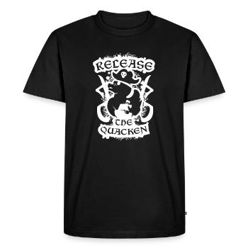 Sortie de The Quacken Funny Pirate Duck - T-shirt Premium bio Homme - noir - Devant - Nico (187cm)