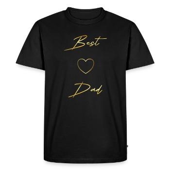 Best Dad gold Design - Men's Premium Organic T-Shirt - black - Front - Nico (187cm)