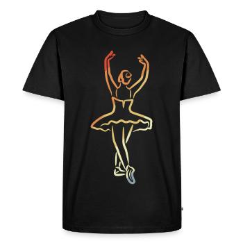 Ballerina Sketch Vintage Look - Men's Premium Organic T-Shirt - black - Front - Nico (187cm)