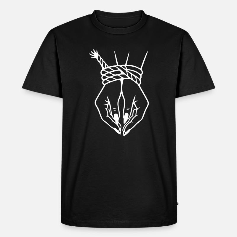 Komplizierte Hand & Seilknoten Illustration - Männer Premium Bio T-Shirt - Schwarz