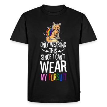 Je ne le porte que depuis que je ne peux pas porter ma fursuit - T-shirt Premium bio Homme - noir - Devant - Nico (187cm)