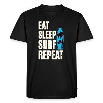 Manger Dormir Surfer Répéter - T-shirt Premium bio Homme - noir - Devant - Nico (187cm)