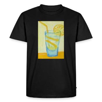 Cocktail au verre de citron - T-shirt Premium bio Homme - noir - Devant - Nico (187cm)