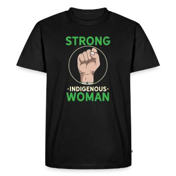 Graphique fort d’autonomisation des femmes autochtones - T-shirt Premium bio Homme - noir - Devant - Nico (187cm)