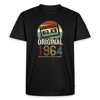 1964 anniversaire 1964 né en 1964 anniversaire - T-shirt Premium bio Homme - noir - Devant - Nico (187cm)