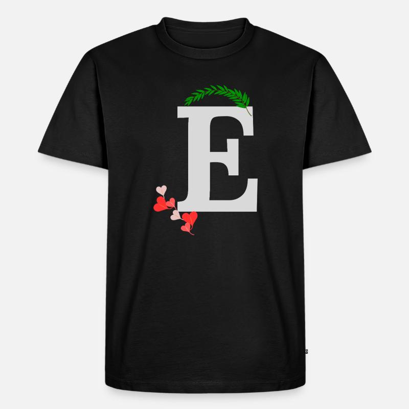 E - Männer Premium Bio T-Shirt - Schwarz