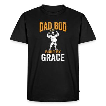 Dad Bod Built By Grace Jesus Christlicher Papa - Men's Premium Organic T-Shirt - black - Front - Nico (187cm)
