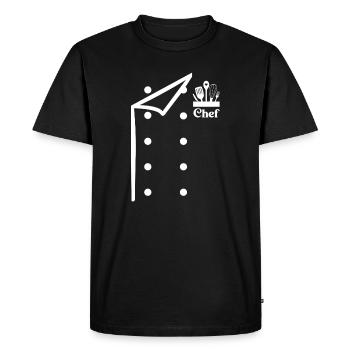Chef chef drôle Chef Boulanger Chef Uniforme avec outils - T-shirt Premium bio Homme - noir - Devant - Nico (187cm)