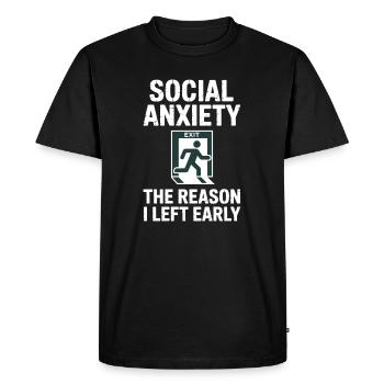 Humour pour introvertis : convivialité amusante - T-shirt Premium bio Homme - noir - Devant - Nico (187cm)