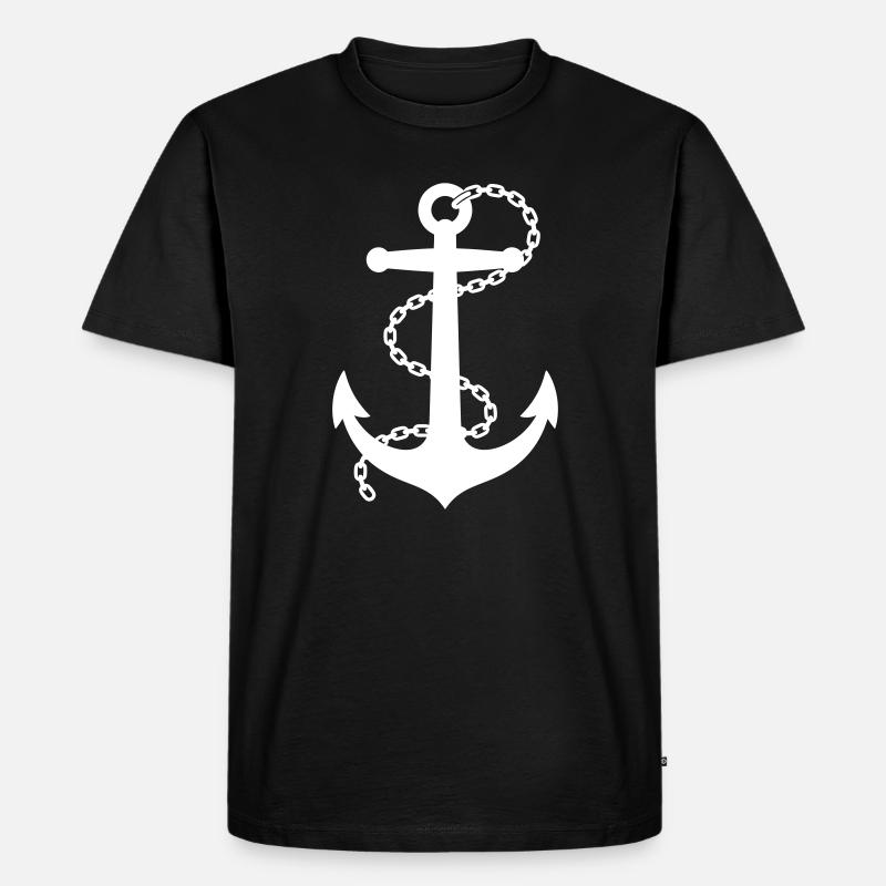 Anker - Männer Premium Bio T-Shirt - Schwarz
