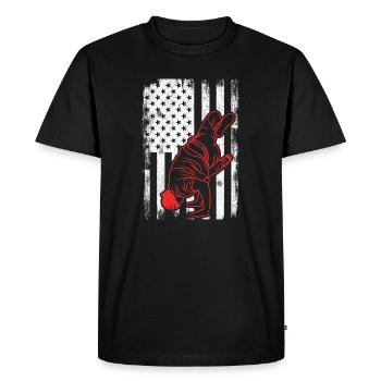 Danseur patriotique de break du drapeau américain - T-shirt Premium bio Homme - noir - Devant - Nico (187cm)