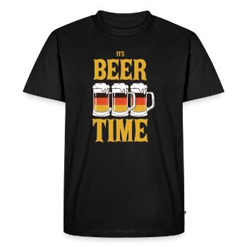 Funny beer saying - Men's Premium Organic T-Shirt - black - Front - Nico (187cm)