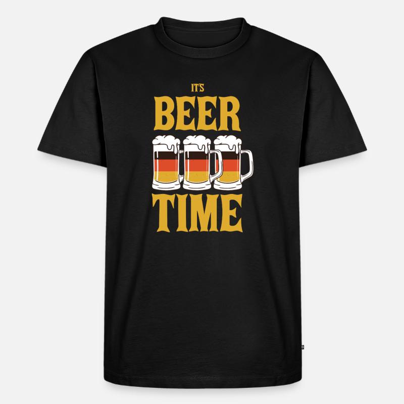 Lustiger Bier Spruch  - Männer Premium Bio T-Shirt - Schwarz