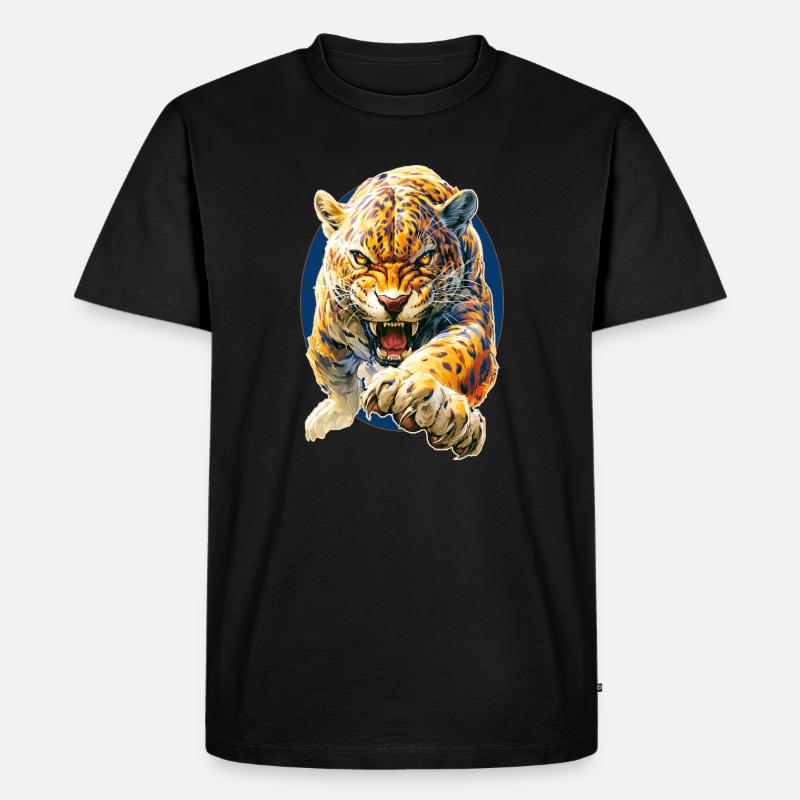 Leopard - Männer Premium Bio T-Shirt - Schwarz