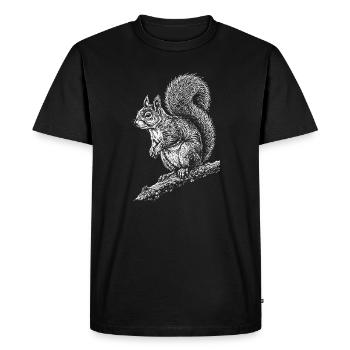 Silhouette d’écureuil sur une branche - T-shirt Premium bio Homme - noir - Devant - Nico (187cm)