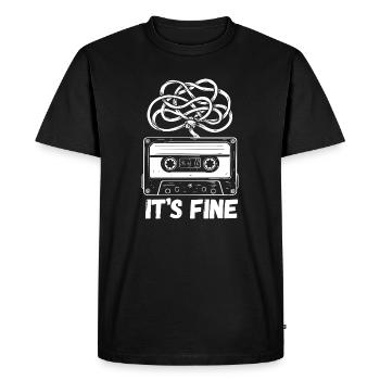 C’est acceptable de dire cassette rétro audio musique vintage - T-shirt Premium bio Homme - noir - Devant - Nico (187cm)