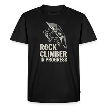 Grimpeur en cours escalade Bloc - T-shirt Premium bio Homme - noir - Devant - Nico (187cm)