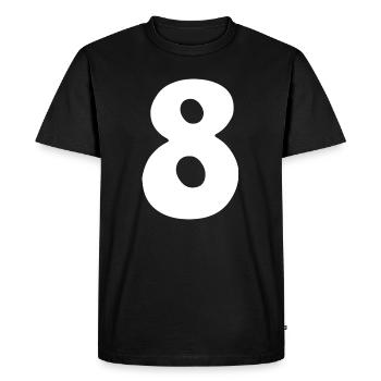 Huit : Chiffre minimaliste 8 | Huitième - T-shirt Premium bio Homme - noir - Devant - Nico (187cm)
