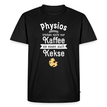 Physios Trinken Nicht Nur Kaffee - Men's Premium Organic T-Shirt - black - Front - Nico (187cm)