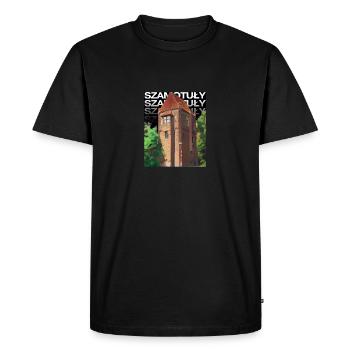 HALSZKA - Tower in Szamotuły - Men's Premium Organic T-Shirt - black - Front - Nico (187cm)