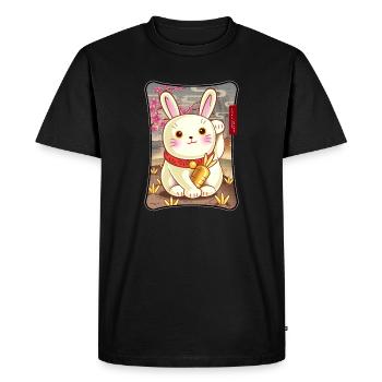 Lapin chanceux pour toujours - T-shirt Premium bio Homme - noir - Devant - Nico (187cm)